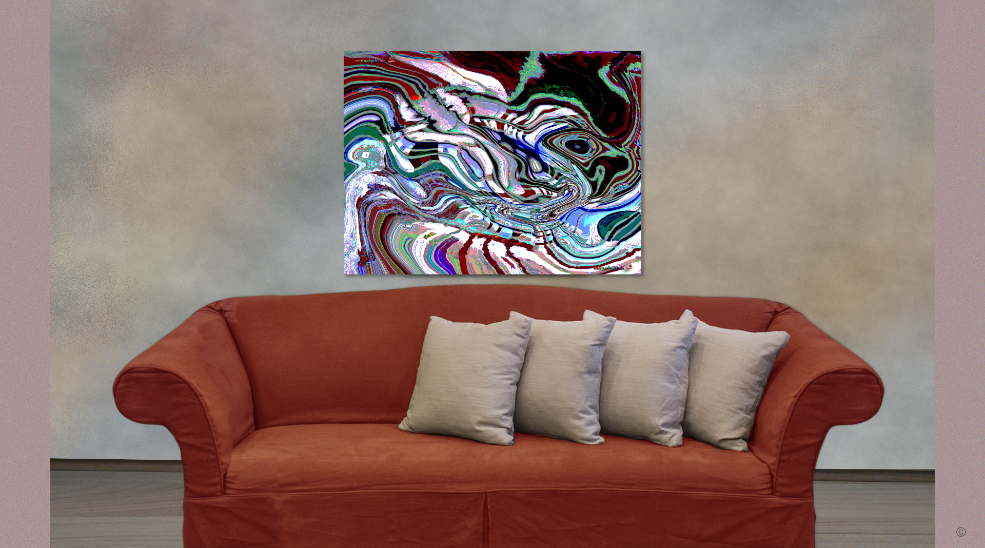 FLIEßENDE FARBEN WAND MIT BILD