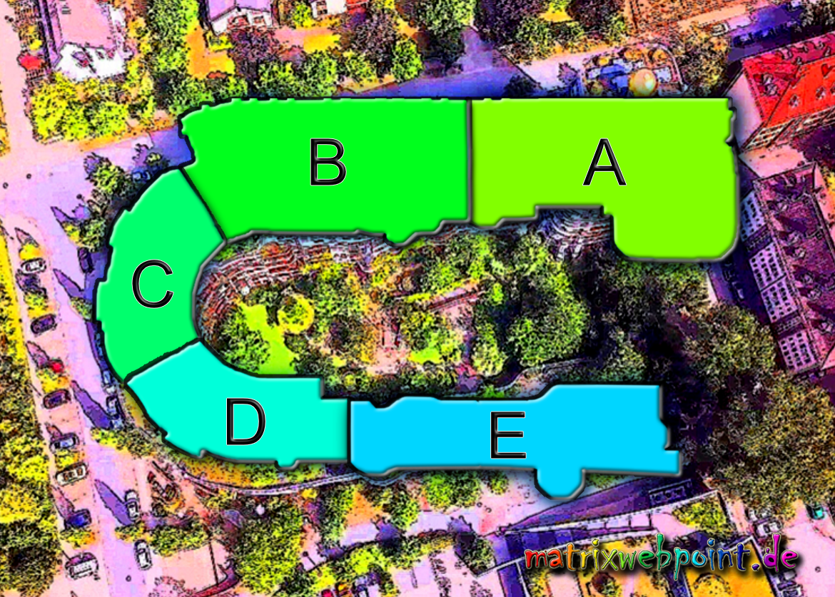           Waldspirale Darmstadt, Bauabschnitte/Plan